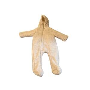 Baby Zara snuggly ivory fleece insulated 6-9 month baby bunting hooded snowsuit